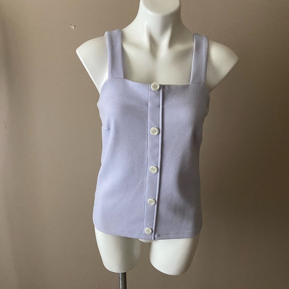 Ann Taylor Women's Lavender Pastel Button-Up Tank Top Size Small